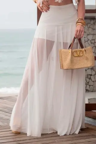 Saia De Tule Off-White