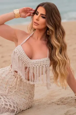 Off-White Crochet Cropped Top