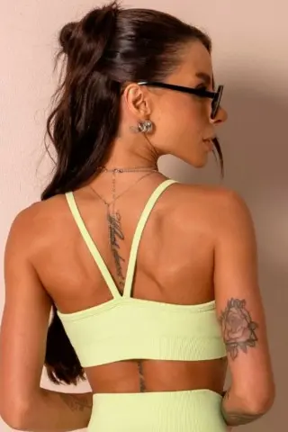 Seamless Style Yourself Green Top with Thin Straps