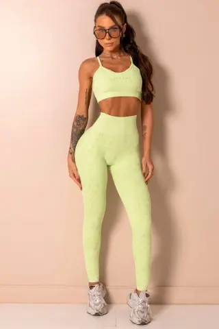 Top Seamless Style Yourself Verde com Alças finas