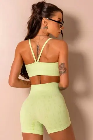 Top Seamless Style Yourself Verde com Alças finas