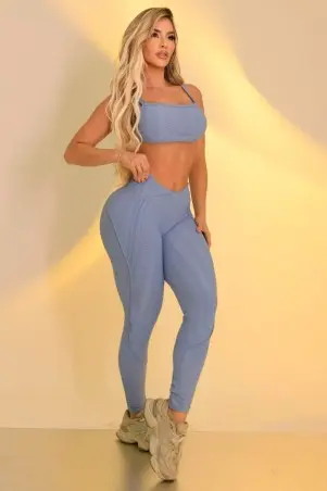 Conjunto Brocado Fitwave Azul Bebê C/E