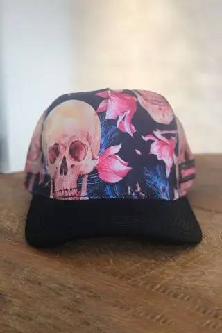 Boné Donna Shape Flower Skull