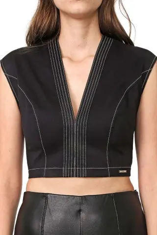 Colcci Topstitching Black Cropped Colcci Topstitching Black Cropped