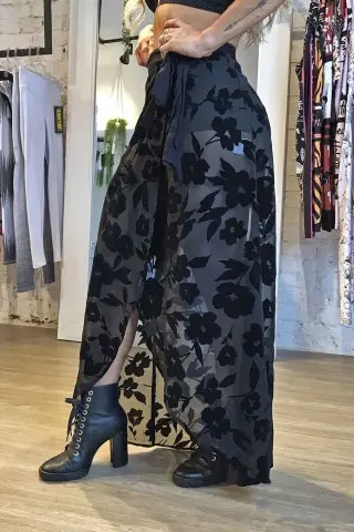 Colcci Midi Velvet Skirt